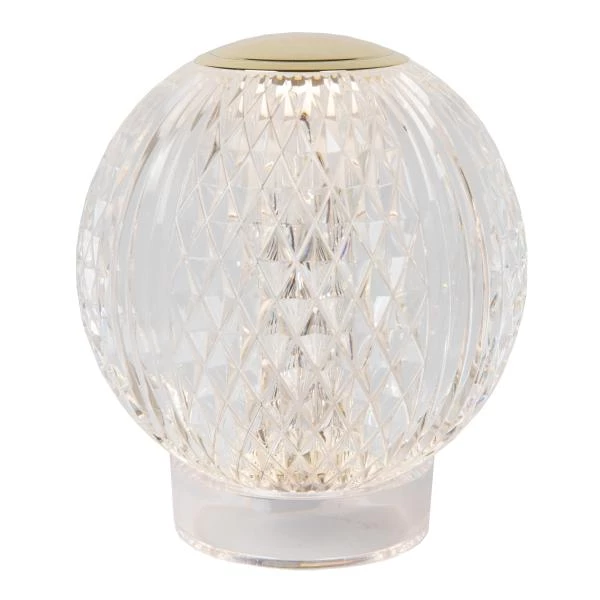 Lucide CINTRA - Lampe de table Rechargeable - Batterie/Piles - Ø 11 cm - LED 3 StepDim - 1x2W 2700K - Transparent - détail 4